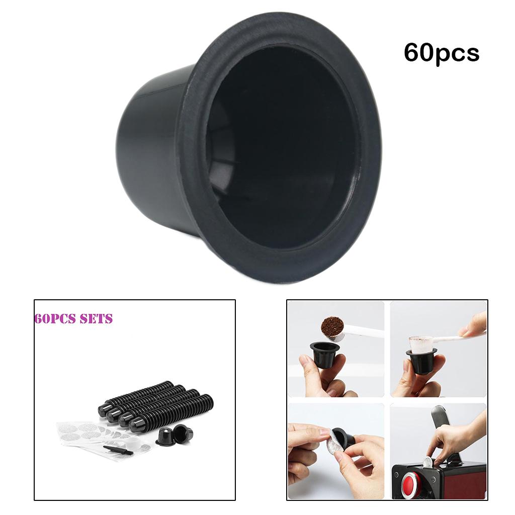 60x Coffee Capsule Cup Espresso Filter Coffee Machine for Home Black