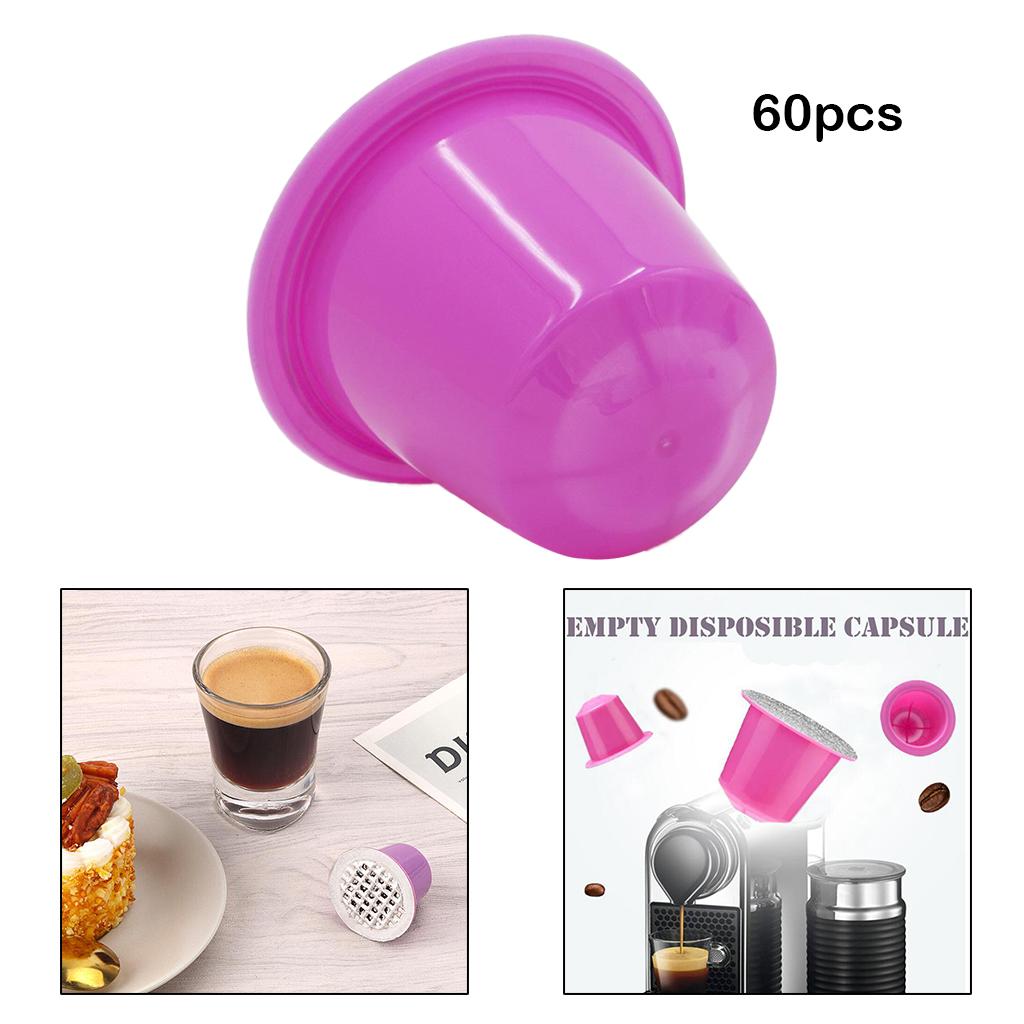 60x Coffee Capsule Cup Espresso Filter Coffee Machine for Home Pink