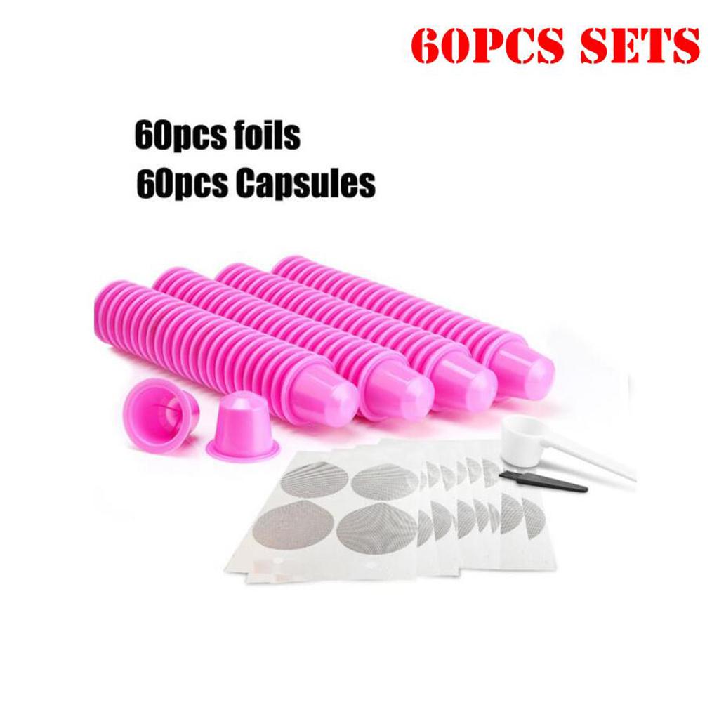 60x Coffee Capsule Cup Espresso Filter Coffee Machine for Home Pink