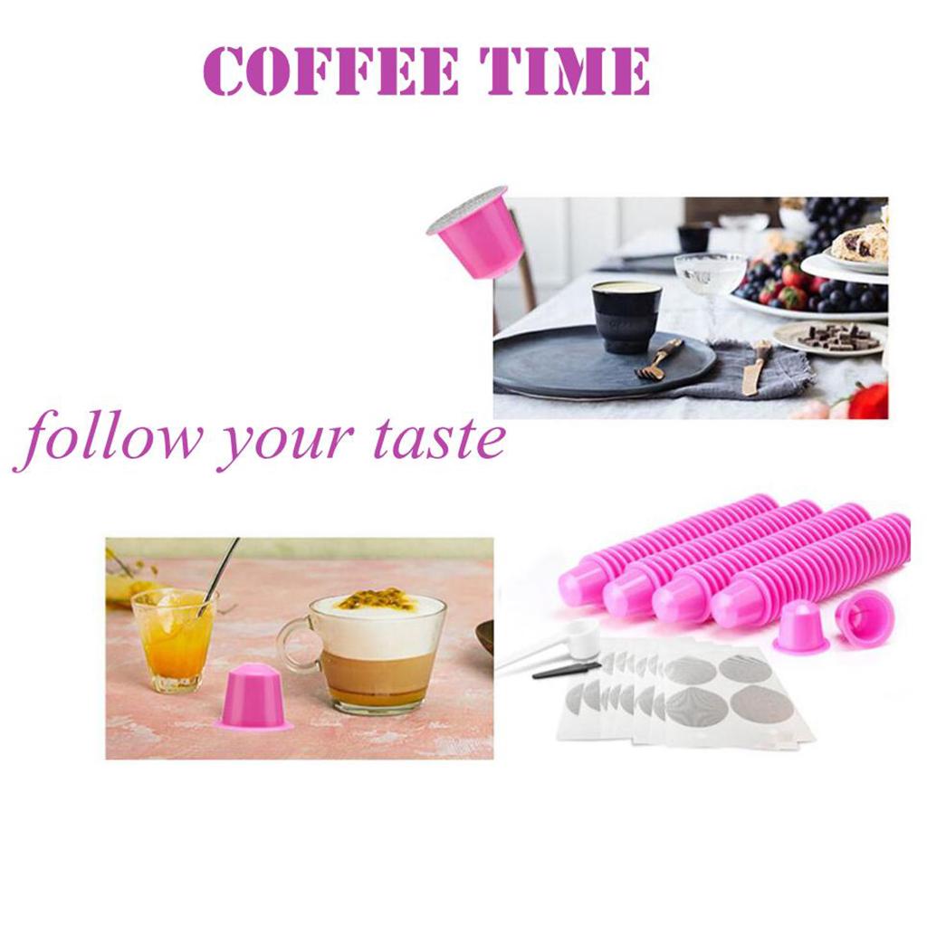 60x Coffee Capsule Cup Espresso Filter Coffee Machine for Home Pink
