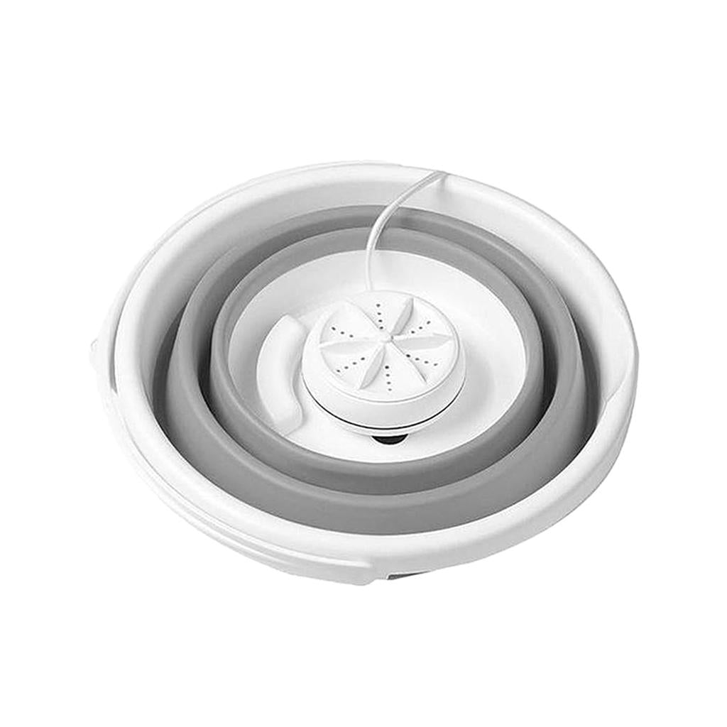 Folding Washing Machine Ultrasonic Washer USB Powered for Camping Socks 3 in 1 gray