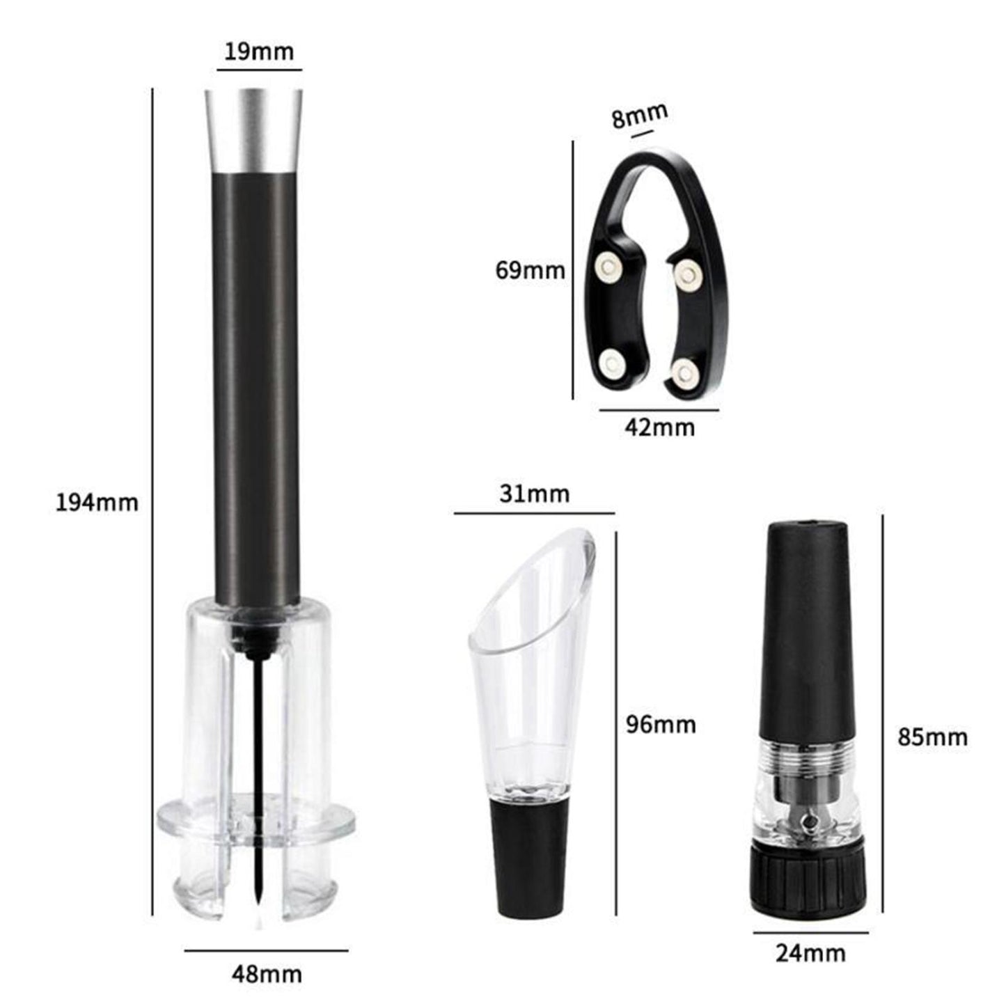 Air Pressure Wine Opener Bottle Opener Vacuum Corkscrew Kit Kitchen Style 1