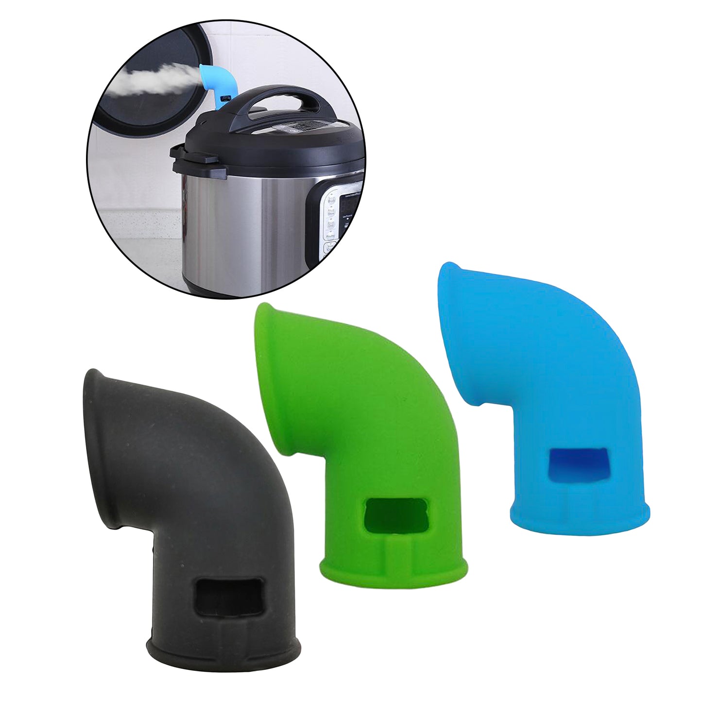 Silicone Steam Release Diverter Pressure Cooker Steam Diverter 360 Rotating Black