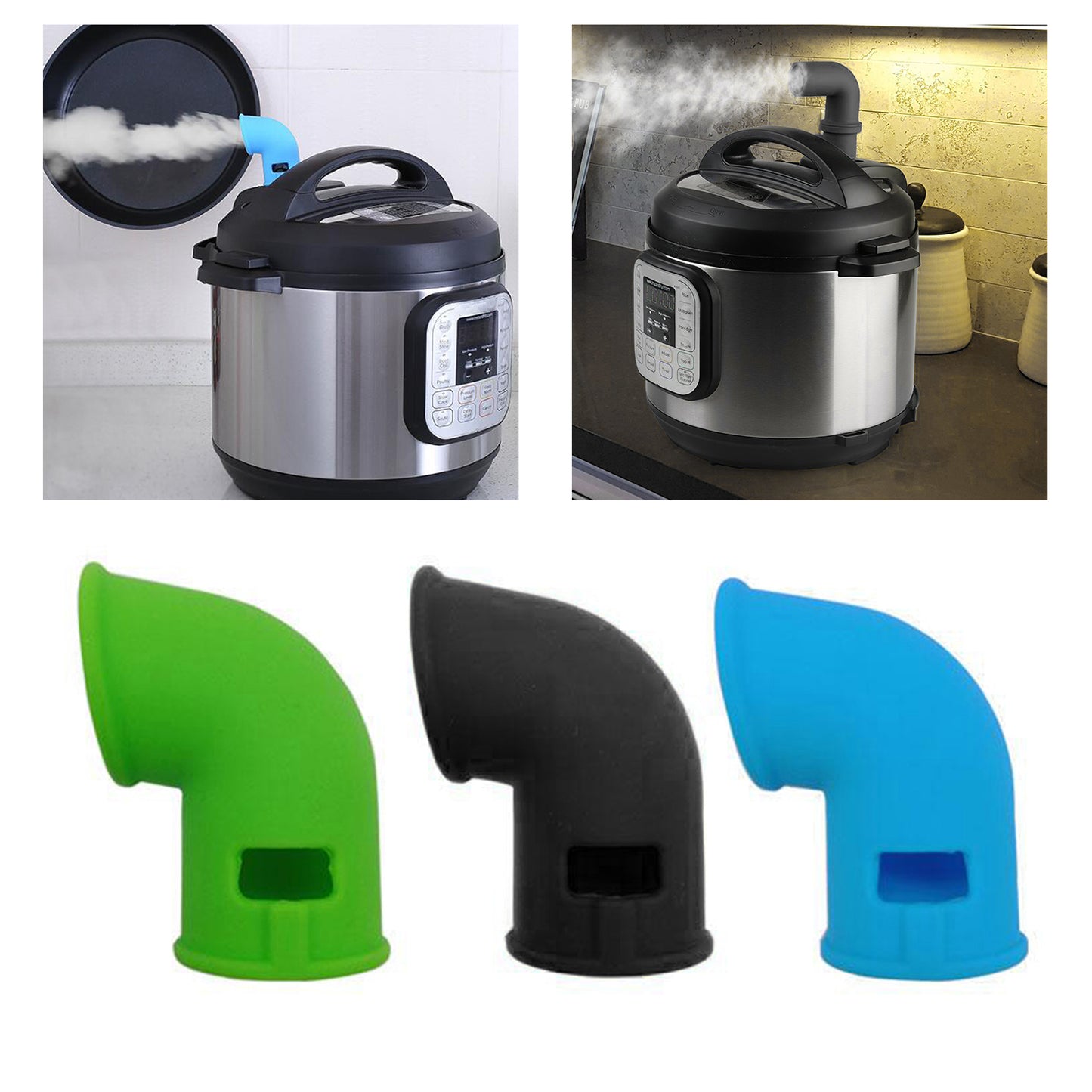 Silicone Steam Release Diverter Pressure Cooker Steam Diverter 360 Rotating Black