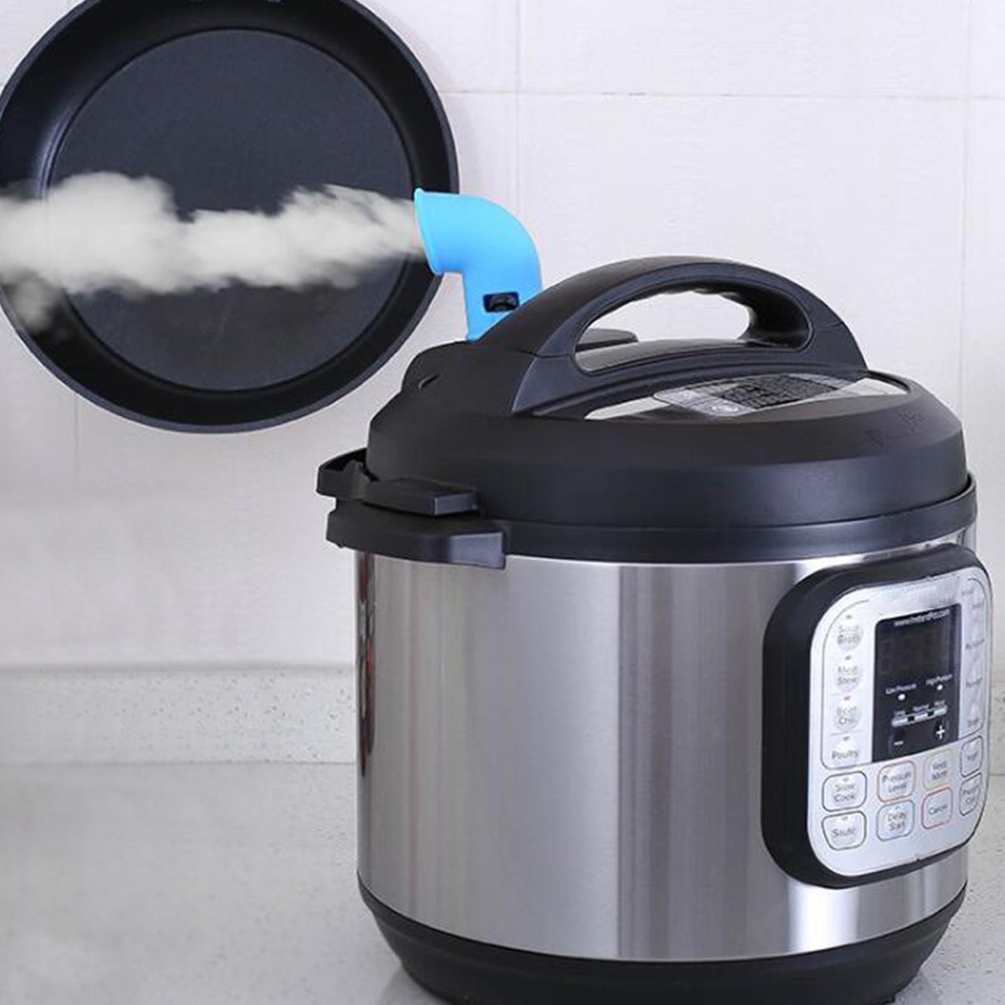 Silicone Steam Release Diverter Pressure Cooker Steam Diverter 360 Rotating Blue