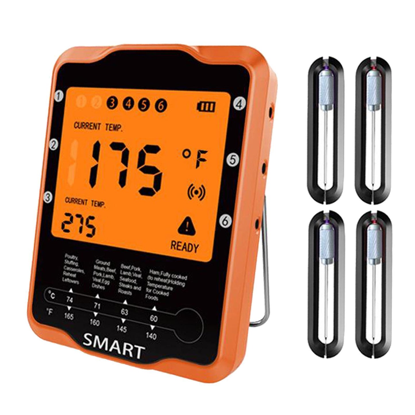 Digital Instant Read Meat Thermometer Cooking Wireless Bluetooth Thermometer 4 Probes