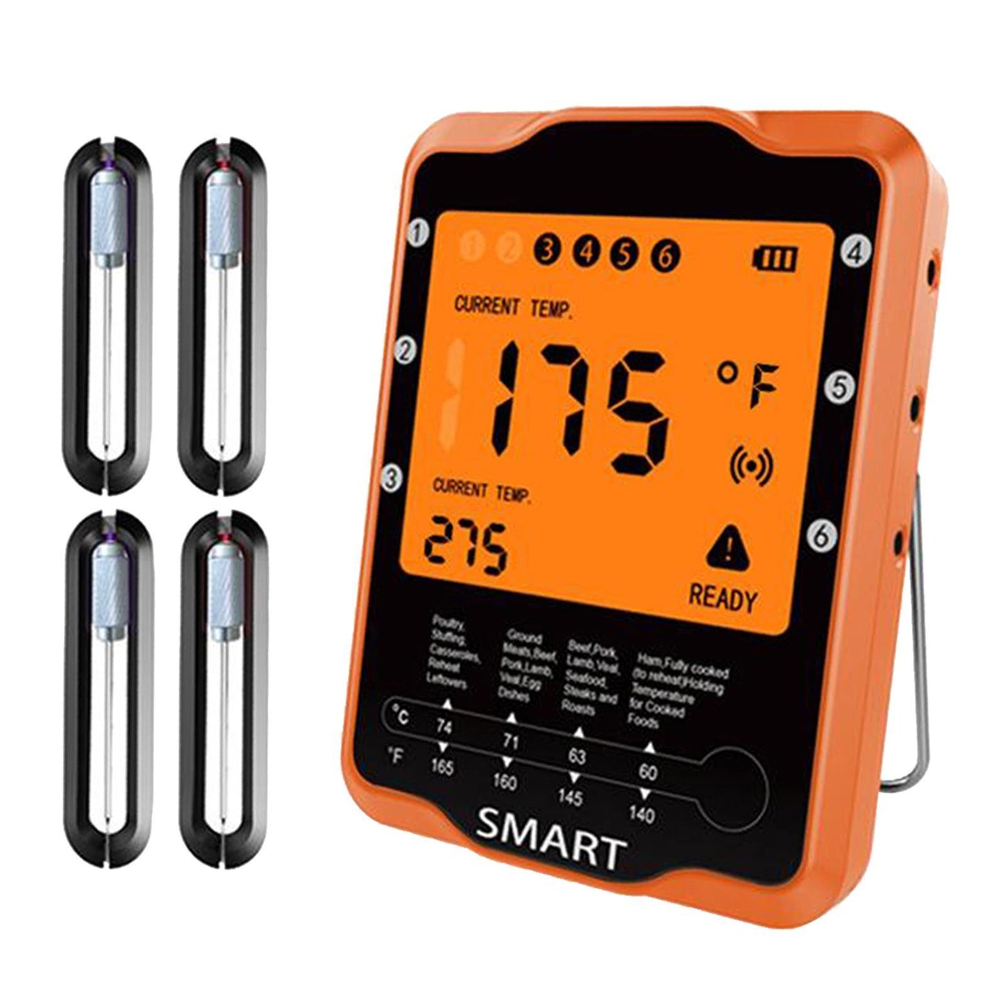 Digital Instant Read Meat Thermometer Cooking Wireless Bluetooth Thermometer 4 Probes
