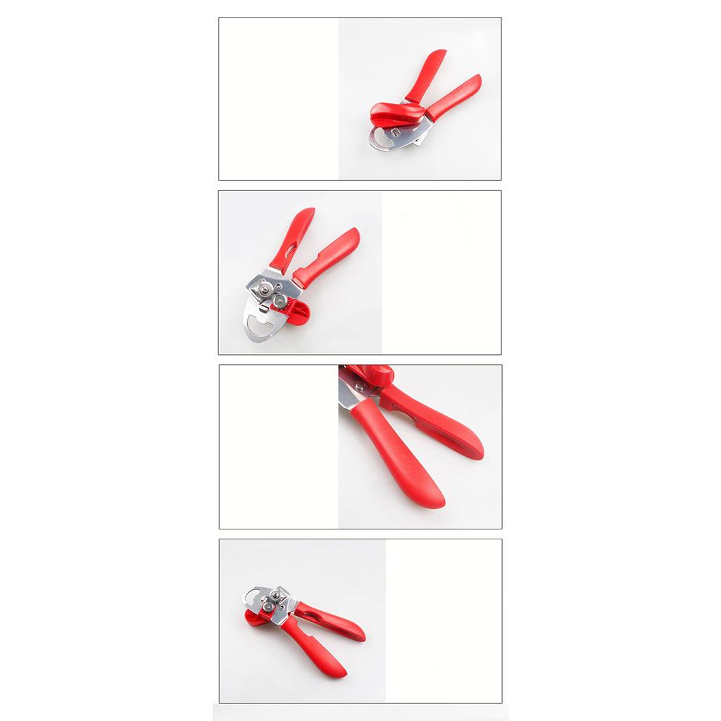Stainless Manual Can Opener Bottle Openers Jars Tin Opener Food Safety red
