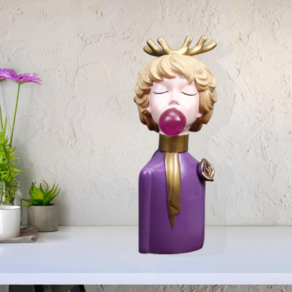 Bubble Girl Sculpture Girl Sculpture Statue Home Decor Ornaments Gift Purple