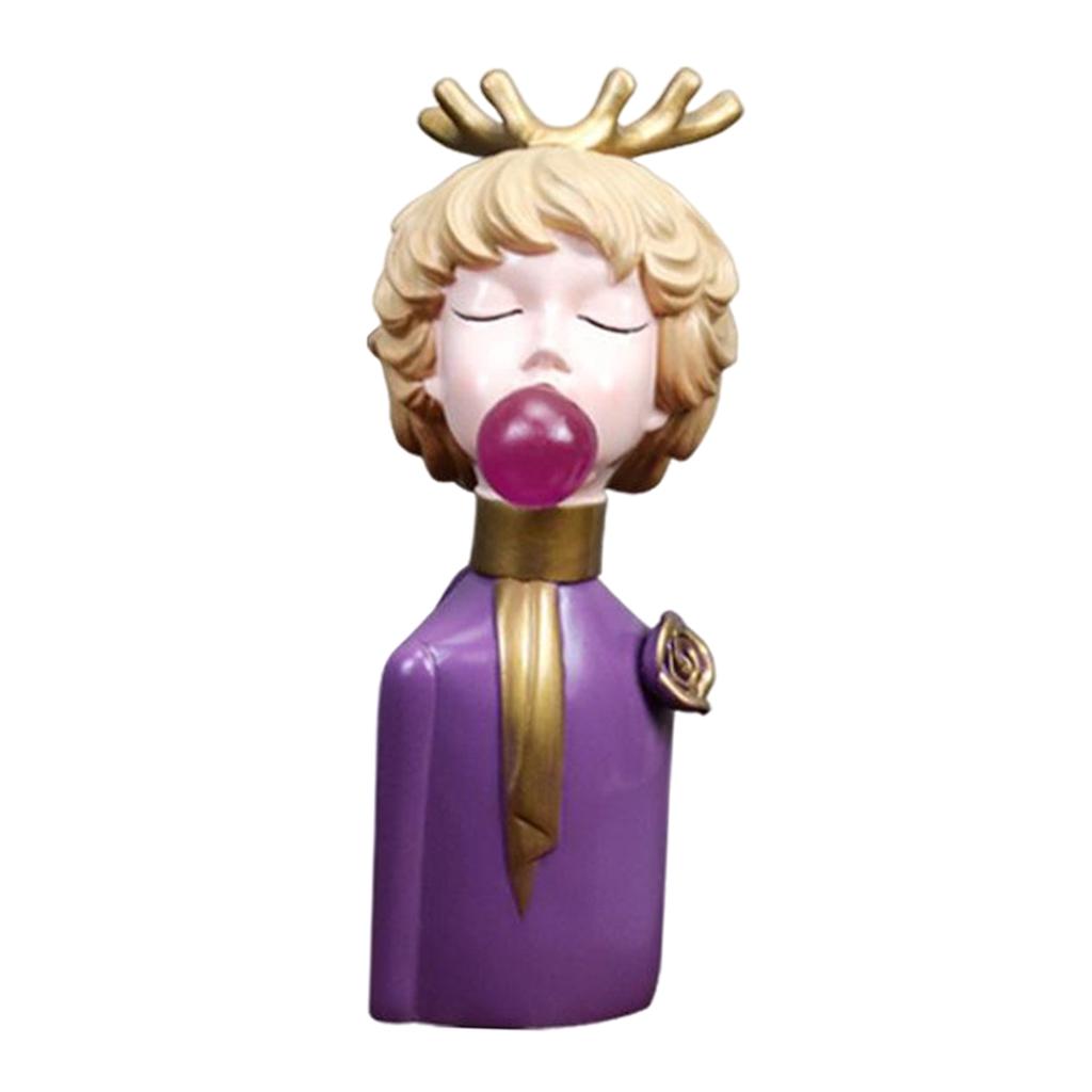 Bubble Girl Sculpture Girl Sculpture Statue Home Decor Ornaments Gift Purple