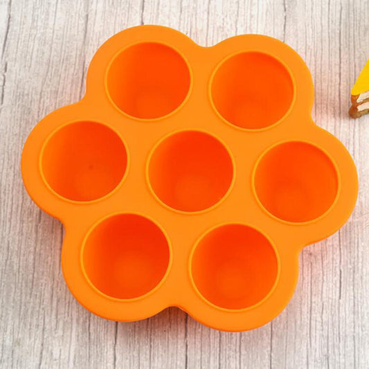 Infant Breast Milk Freezer Tray Weaning Storage Box 7 Grids with Clip-on Lid orange