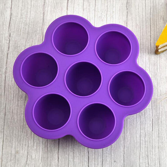 Infant Breast Milk Freezer Tray Weaning Storage Box 7 Grids with Clip-on Lid purple