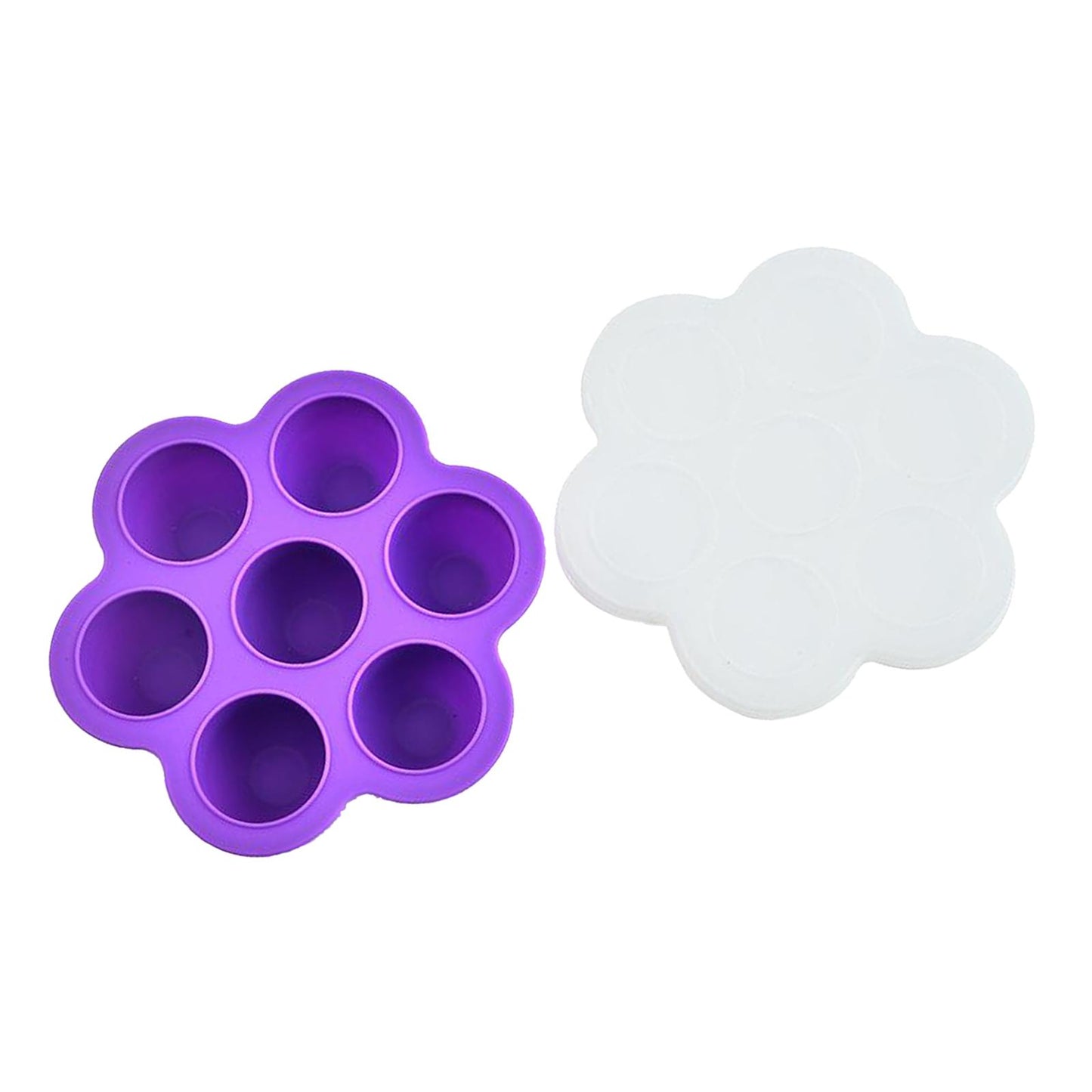 Infant Breast Milk Freezer Tray Weaning Storage Box 7 Grids with Clip-on Lid purple