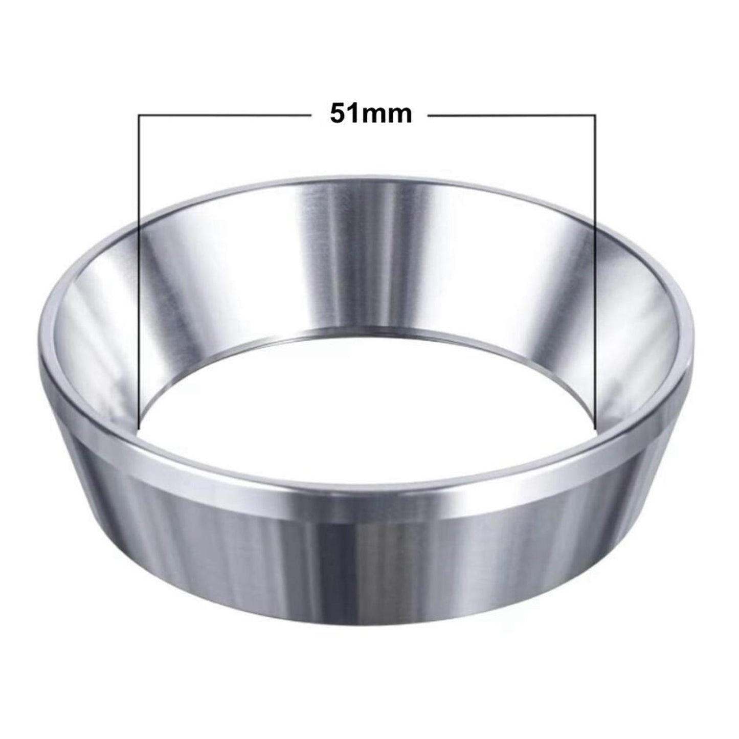 Stainless Steel Espresso Coffee Dosing Ring Funnel 51mm