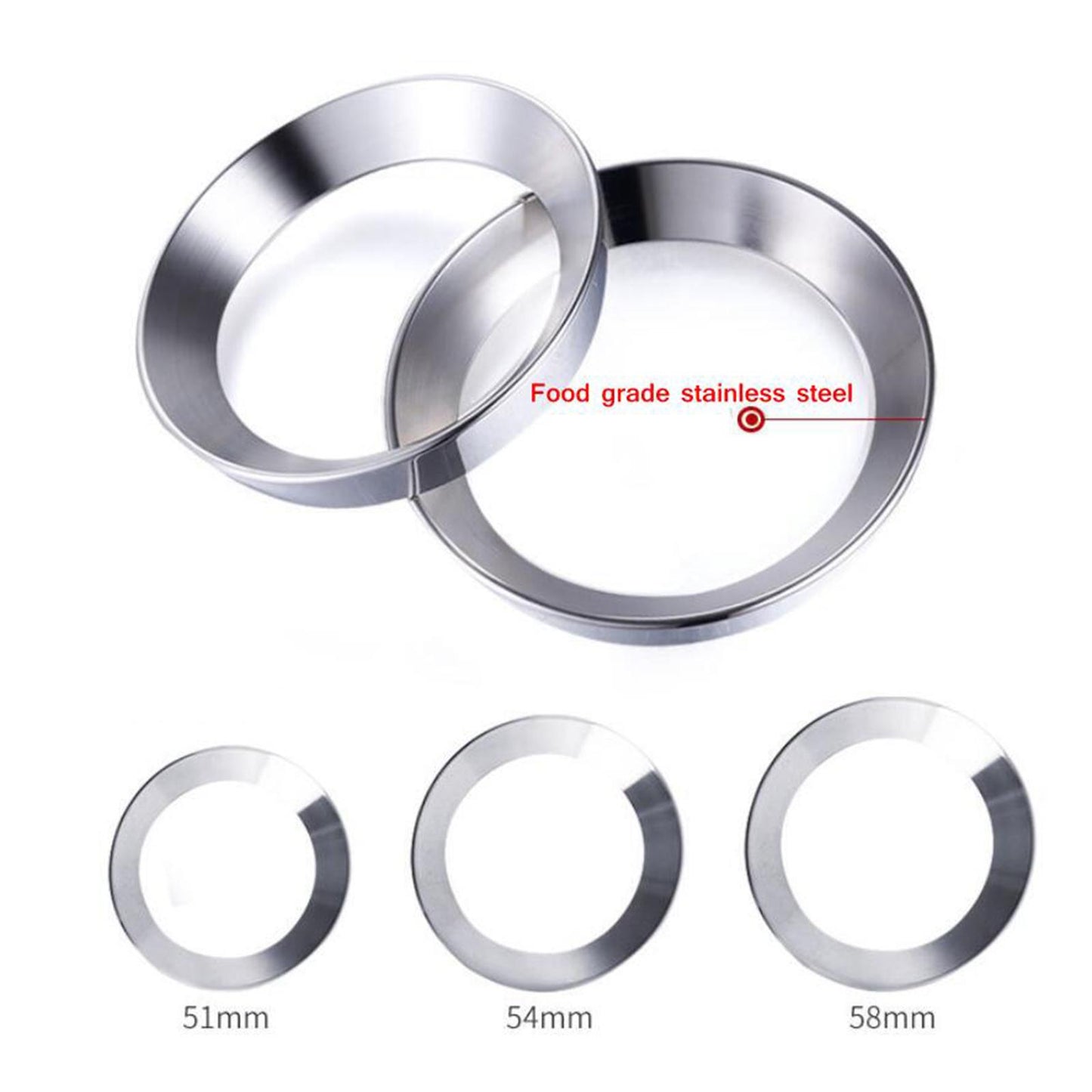 Stainless Steel Espresso Coffee Dosing Ring Funnel 51mm