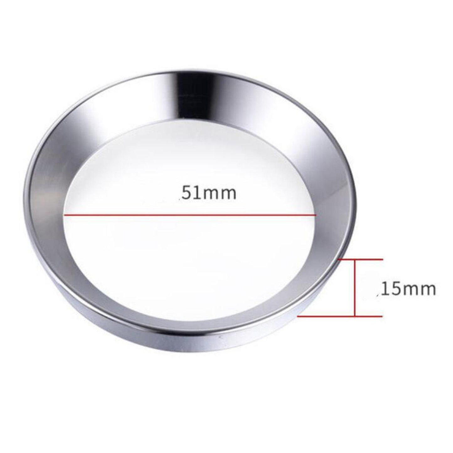 Stainless Steel Espresso Coffee Dosing Ring Funnel 51mm