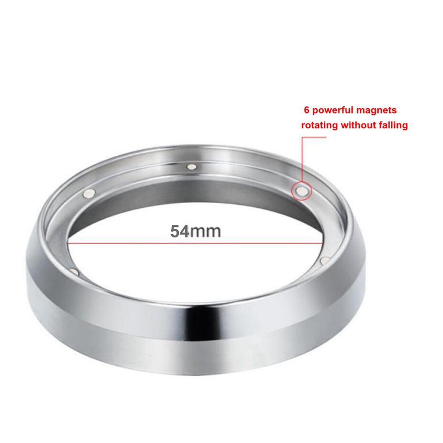Stainless Steel Espresso Coffee Dosing Ring Funnel 54mm Magnetic