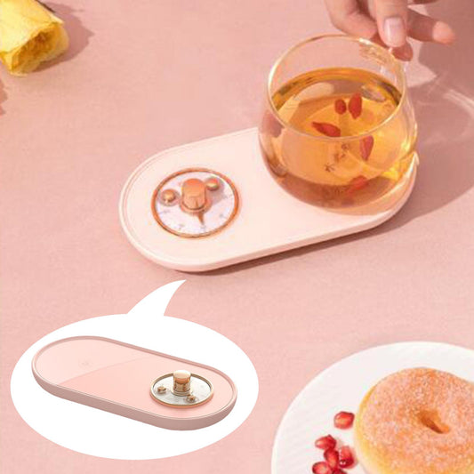 USB Power Coffee Mug Warmer Heater Desktop Tea Keep Warm Cup Heating Pink