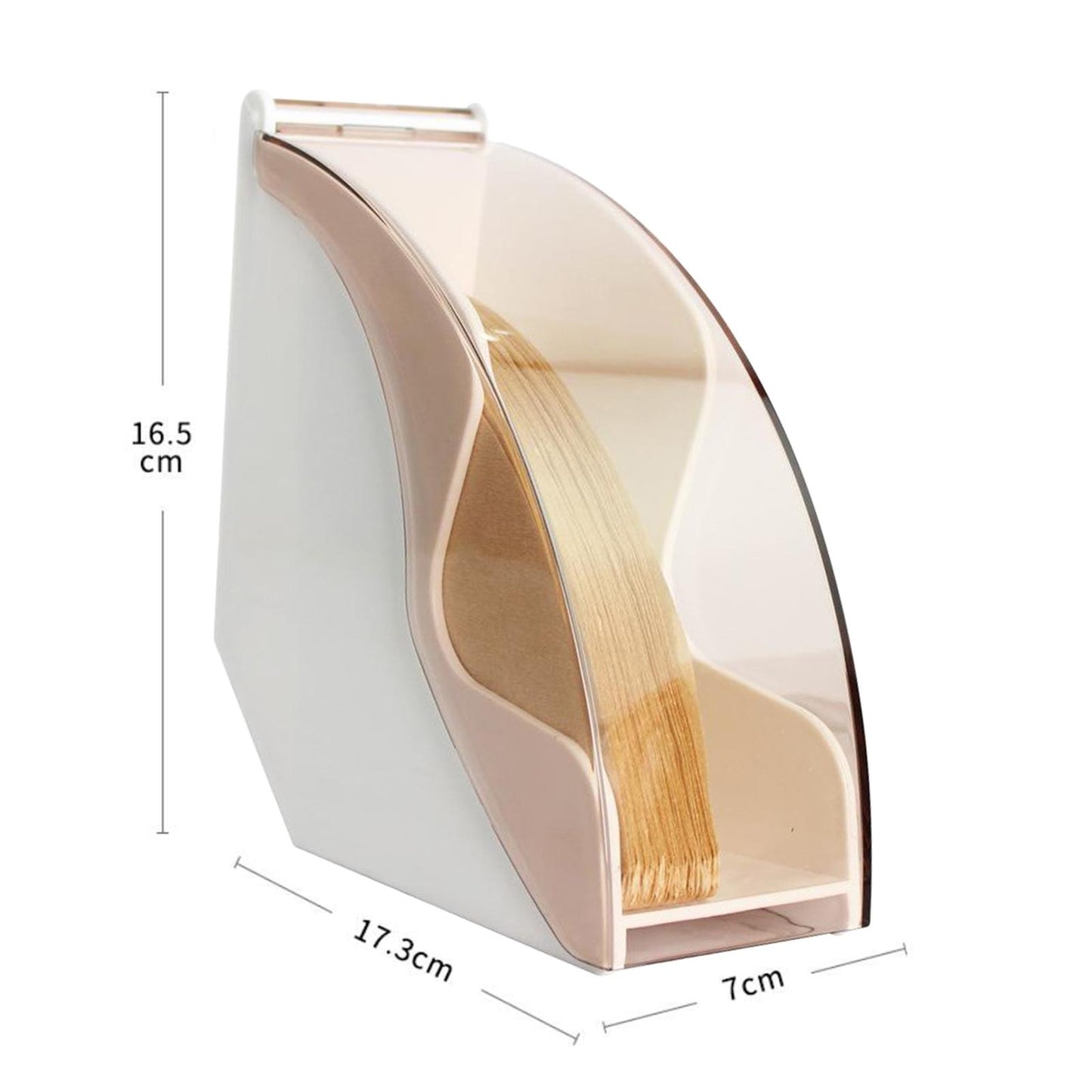 Dust-proof Large Coffee Filter Holder Box Dispenser Shelf for Home Kitchen white