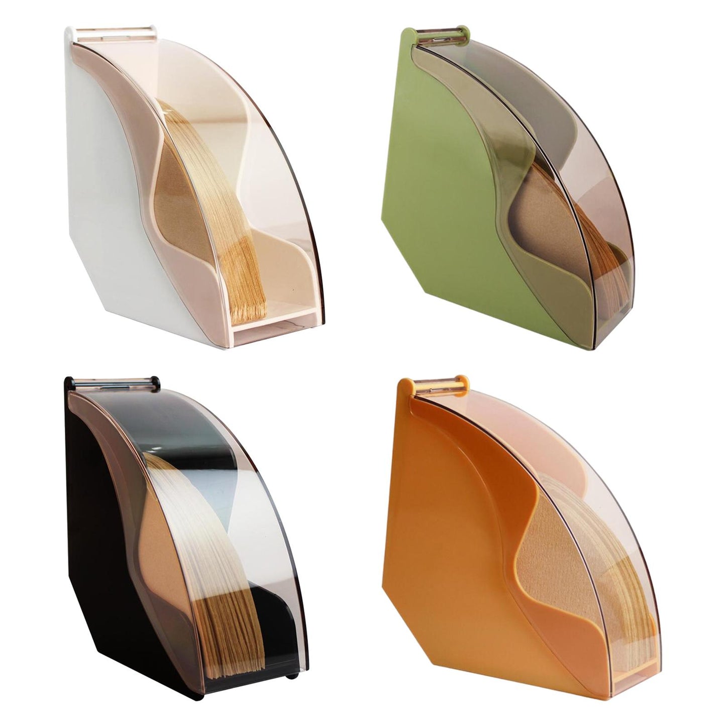 Dust-proof Large Coffee Filter Holder Box Dispenser Shelf for Home Kitchen white