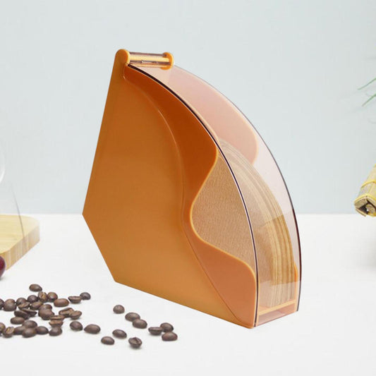 Dust-proof Large Coffee Filter Holder Box Dispenser Shelf for Home Kitchen orange
