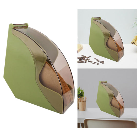 Dust-proof Large Coffee Filter Holder Box Dispenser Shelf for Home Kitchen green