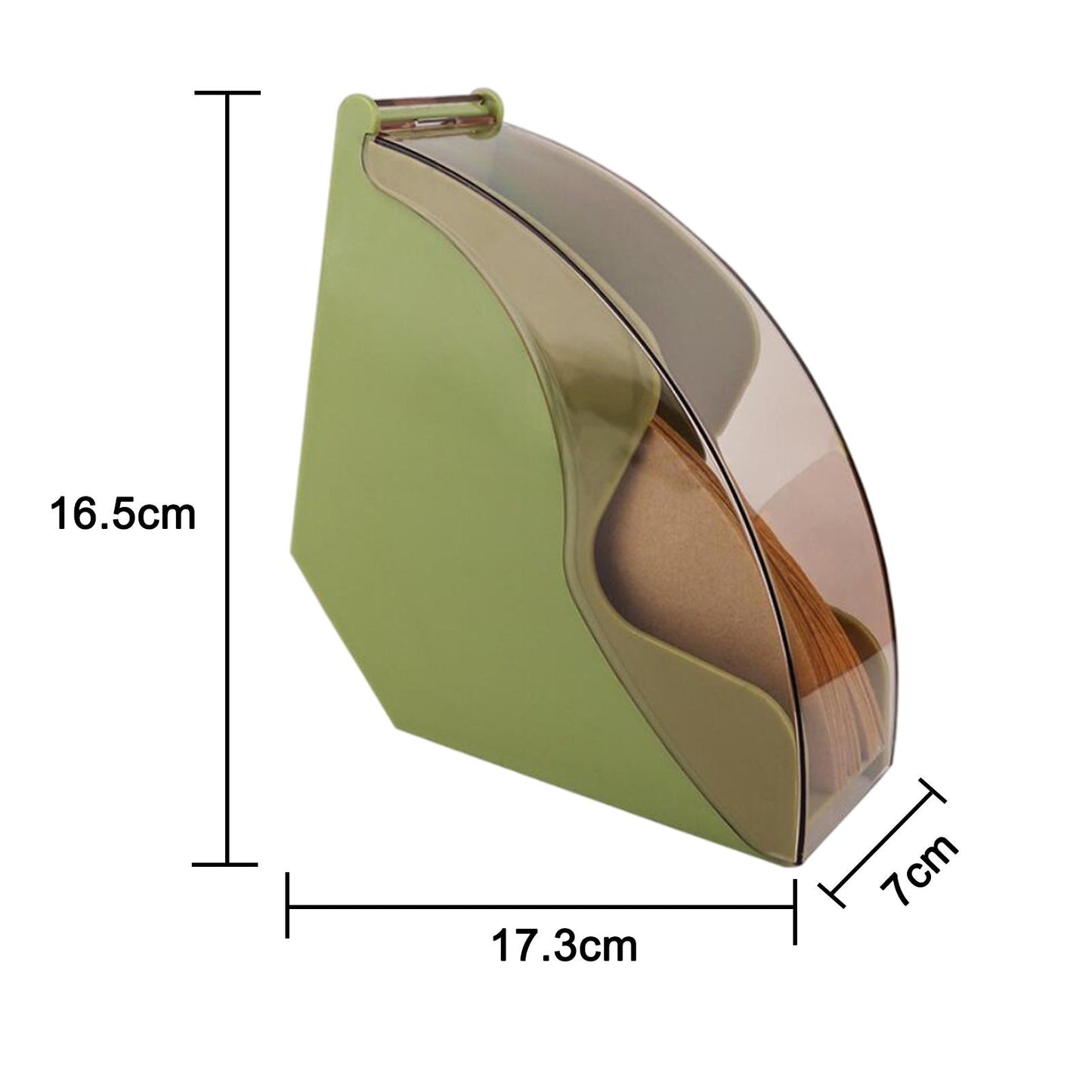 Dust-proof Large Coffee Filter Holder Box Dispenser Shelf for Home Kitchen green