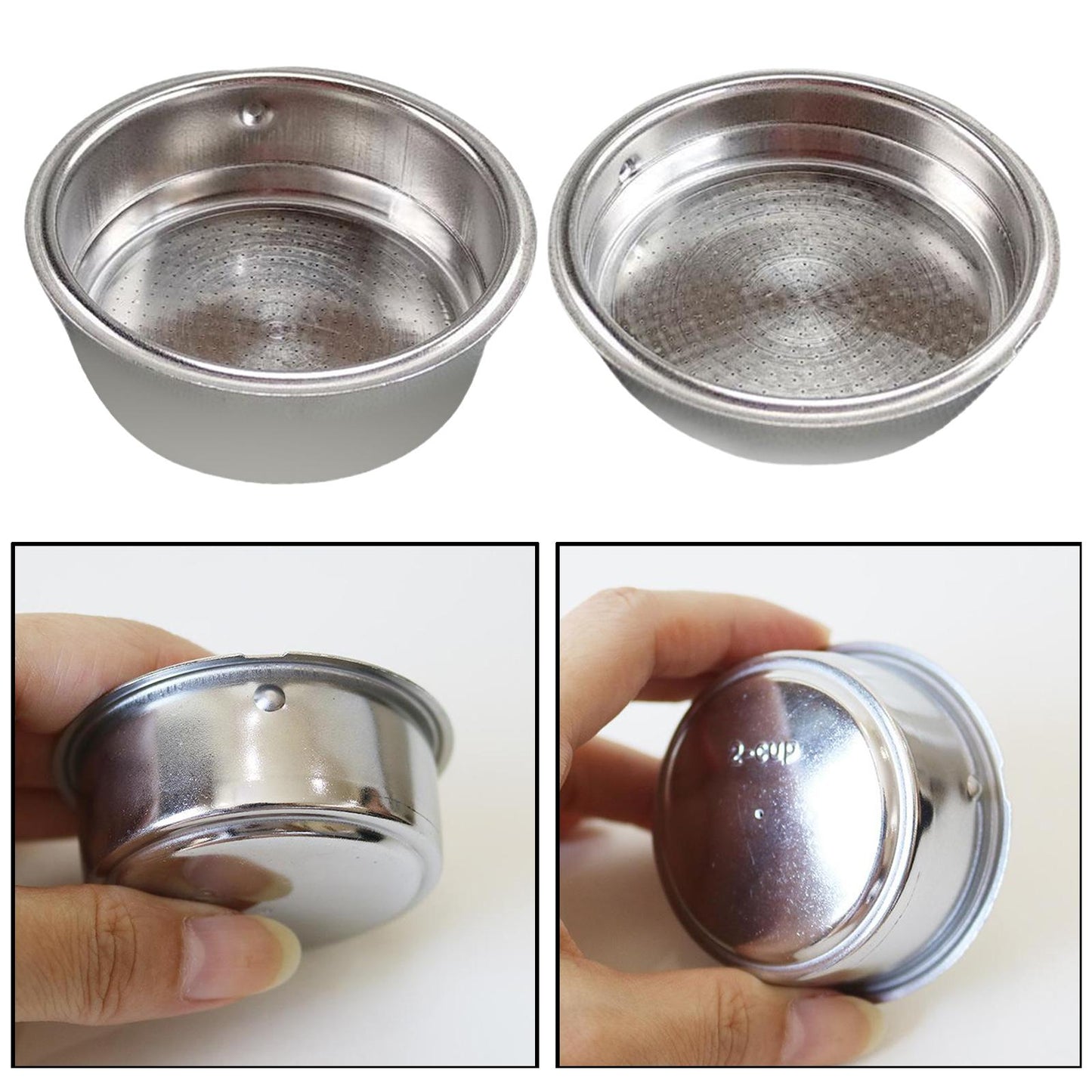 Stainless Coffee Pressurized Cup Filter Basket 1-2 Cups BPA-Free Powder Bowl 1 cup