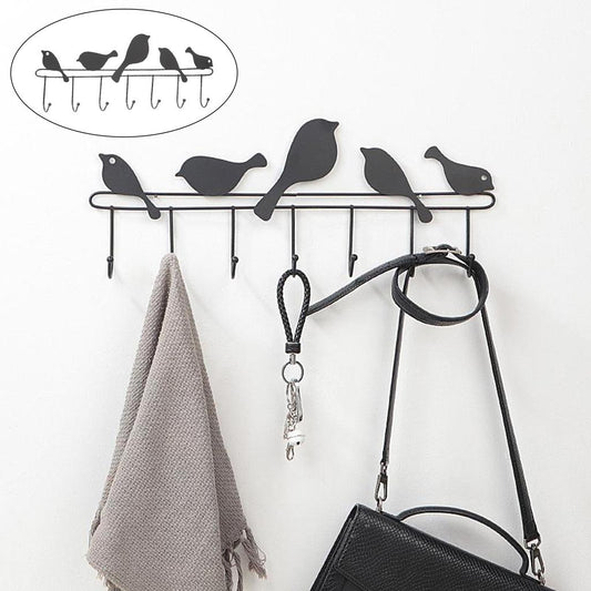 Iron Wall Hooks Multi-functional Decorative Hanger for Keys Clothes Black