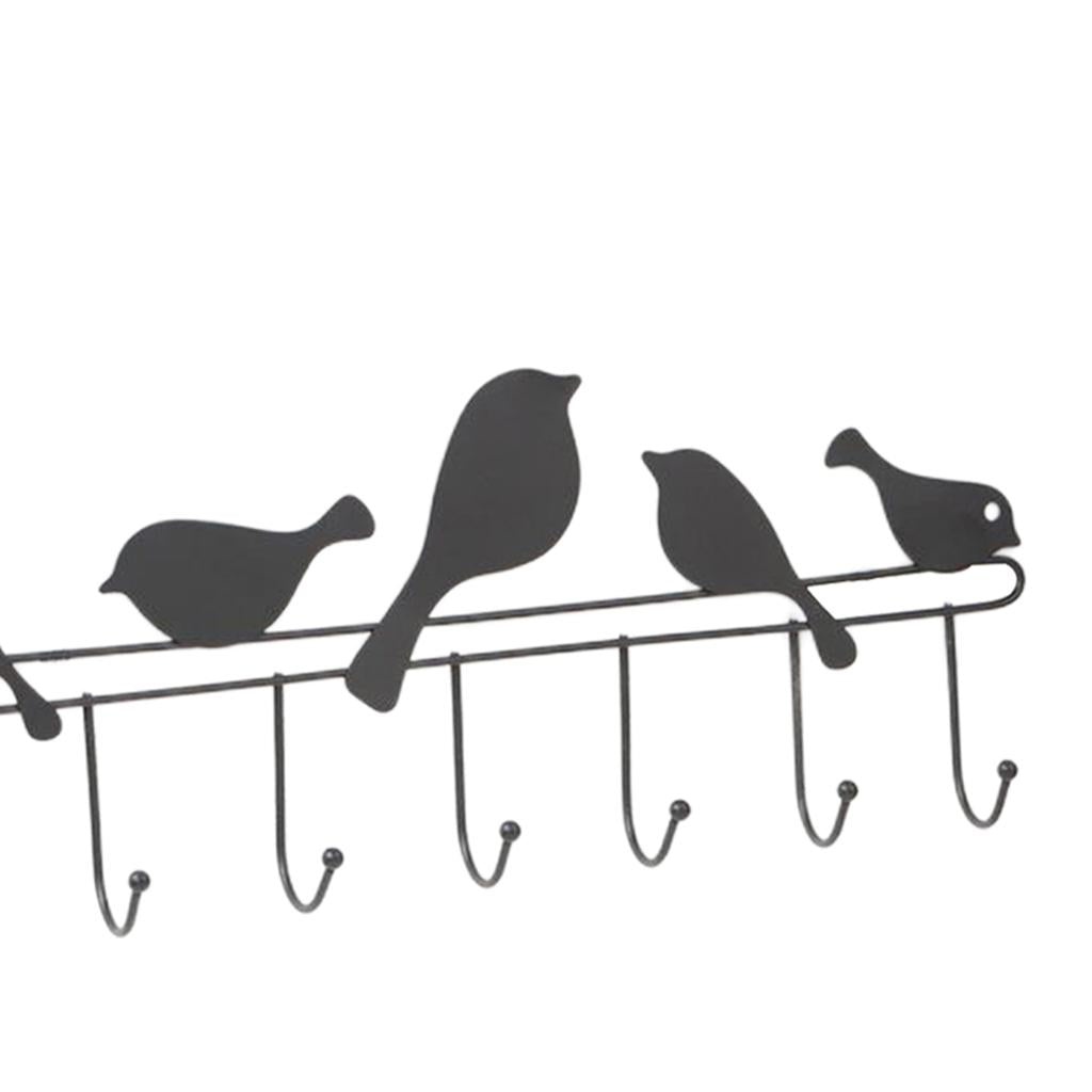 Iron Wall Hooks Multi-functional Decorative Hanger for Keys Clothes Black