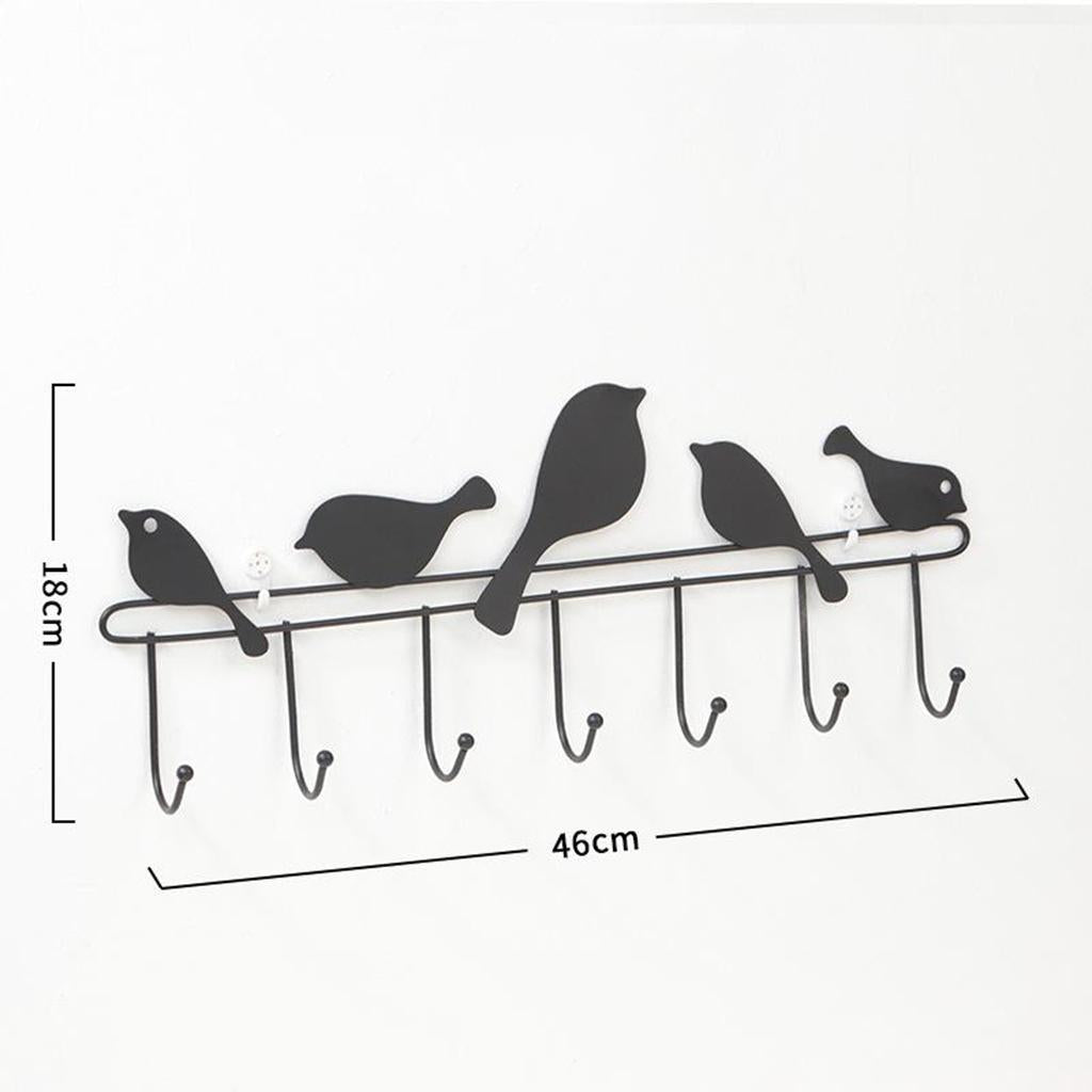 Iron Wall Hooks Multi-functional Decorative Hanger for Keys Clothes Black