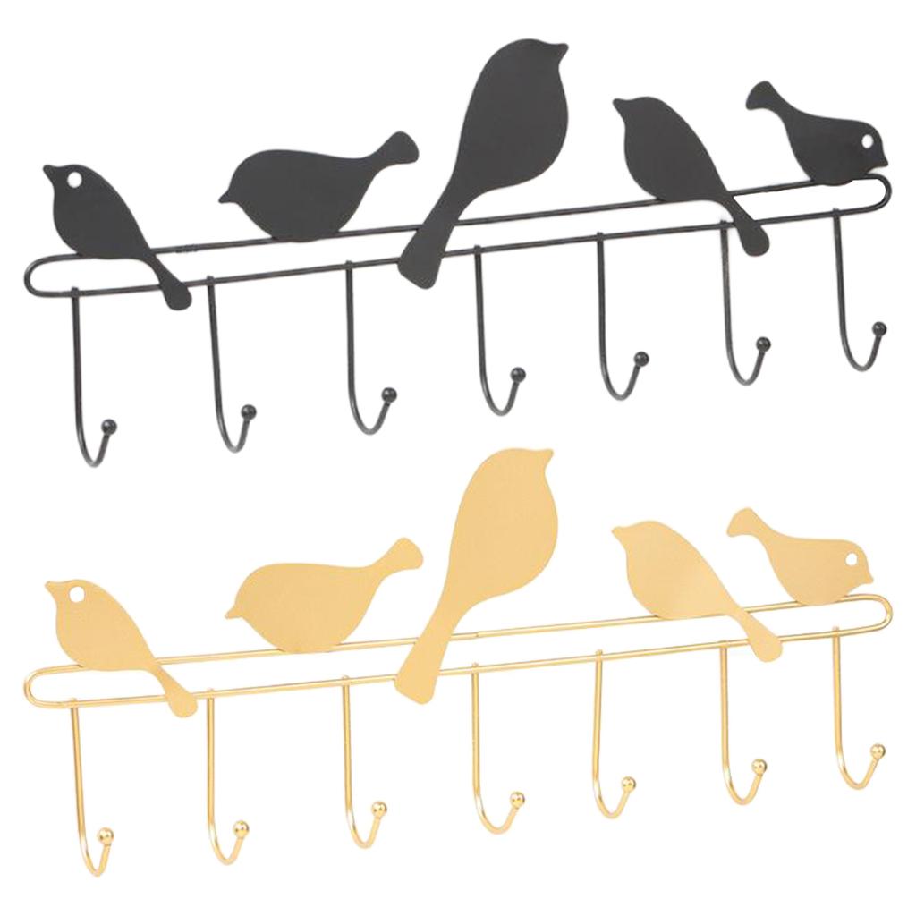 Iron Wall Hooks Multi-functional Decorative Hanger for Keys Clothes Black