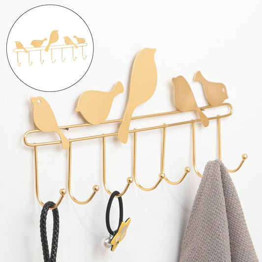 Iron Wall Hooks Multi-functional Decorative Hanger for Keys Clothes Golden