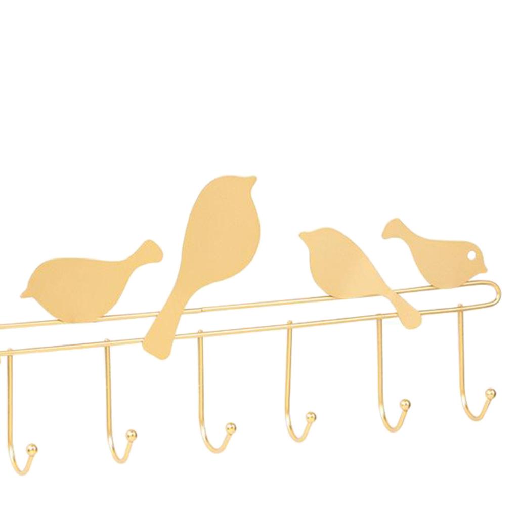 Iron Wall Hooks Multi-functional Decorative Hanger for Keys Clothes Golden