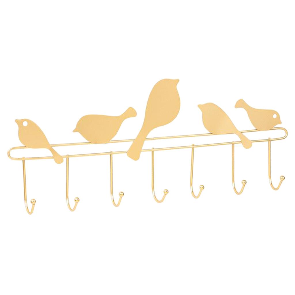 Iron Wall Hooks Multi-functional Decorative Hanger for Keys Clothes Golden