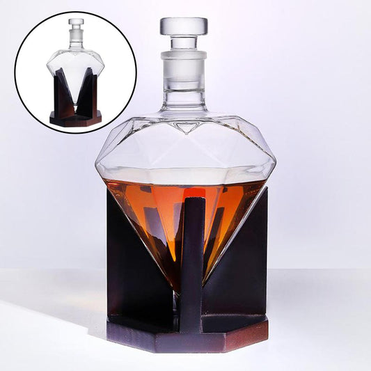 850ml Glass Diamond Whiskey Decanter Vodka Wine Bourbon Wine Pourer Party
