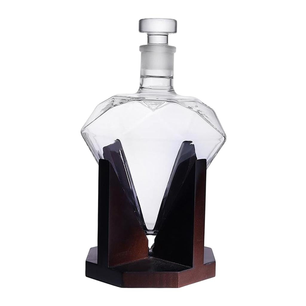 850ml Glass Diamond Whiskey Decanter Vodka Wine Bourbon Wine Pourer Party