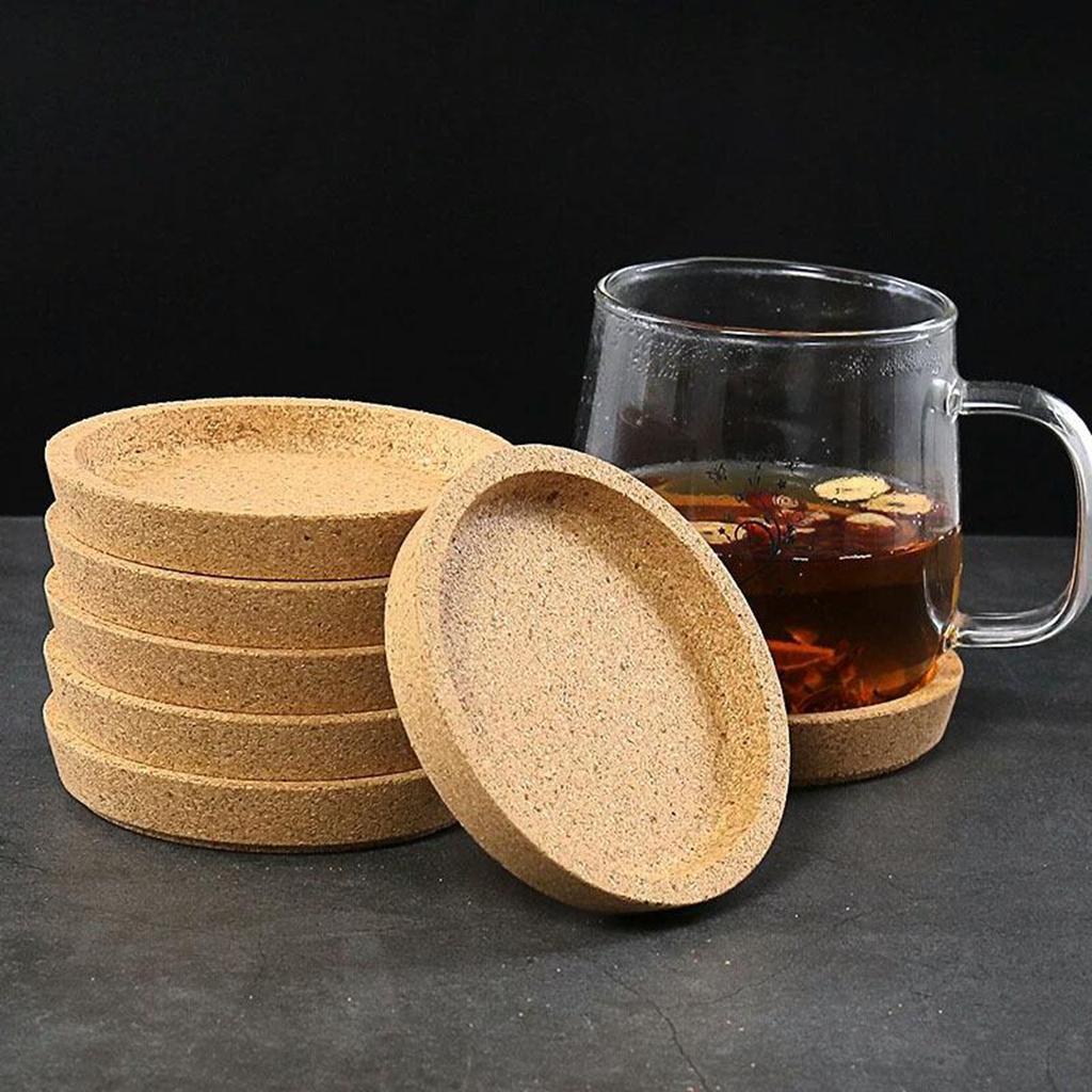 5pcs Cork Drink Coasters Tea Coffee Absorbent Round Cup Mat Table Decor Home