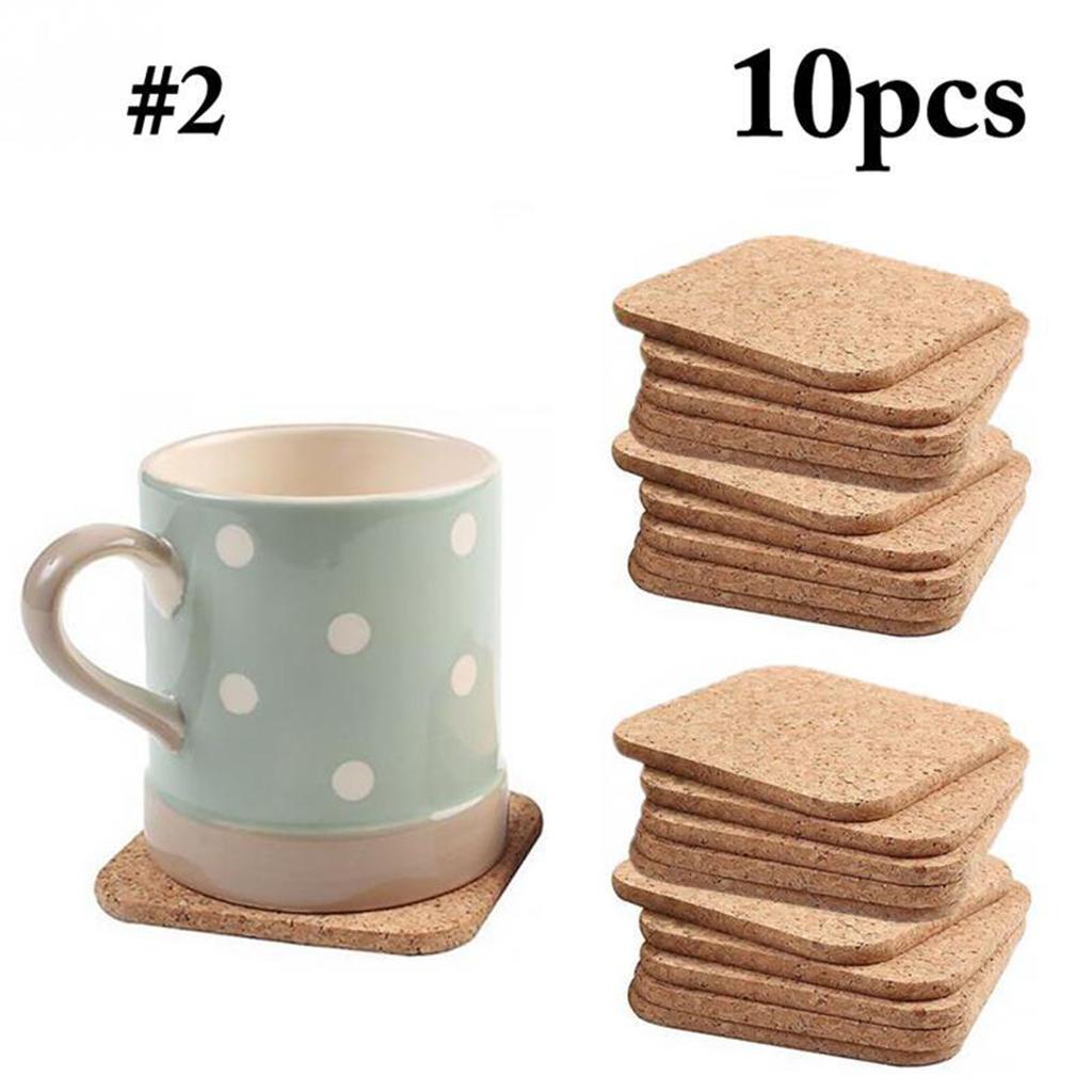Drink Coasters Set Of 10 Square Coaster Tea Coffee Cup Mat Home Table Decor