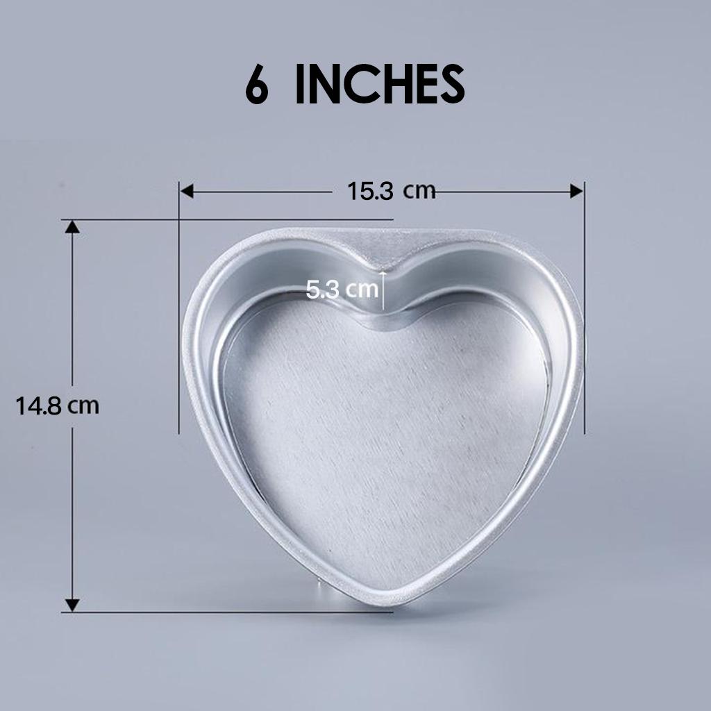 Heart Shaped Thicken Aluminum Alloy Chocolate Cake Pan DIY Baking Mold Tool 6inch