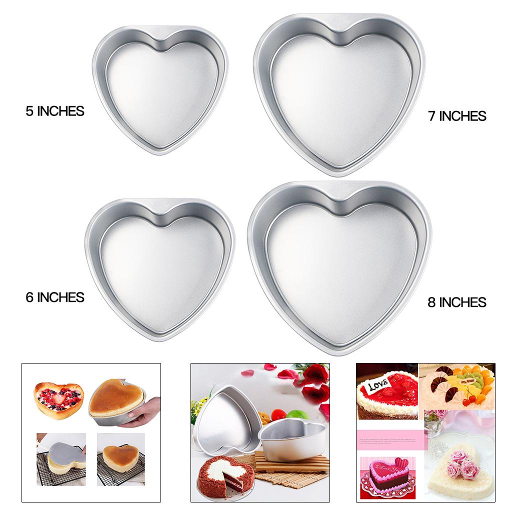 Heart Shaped Thicken Aluminum Alloy Chocolate Cake Pan DIY Baking Mold Tool 6inch