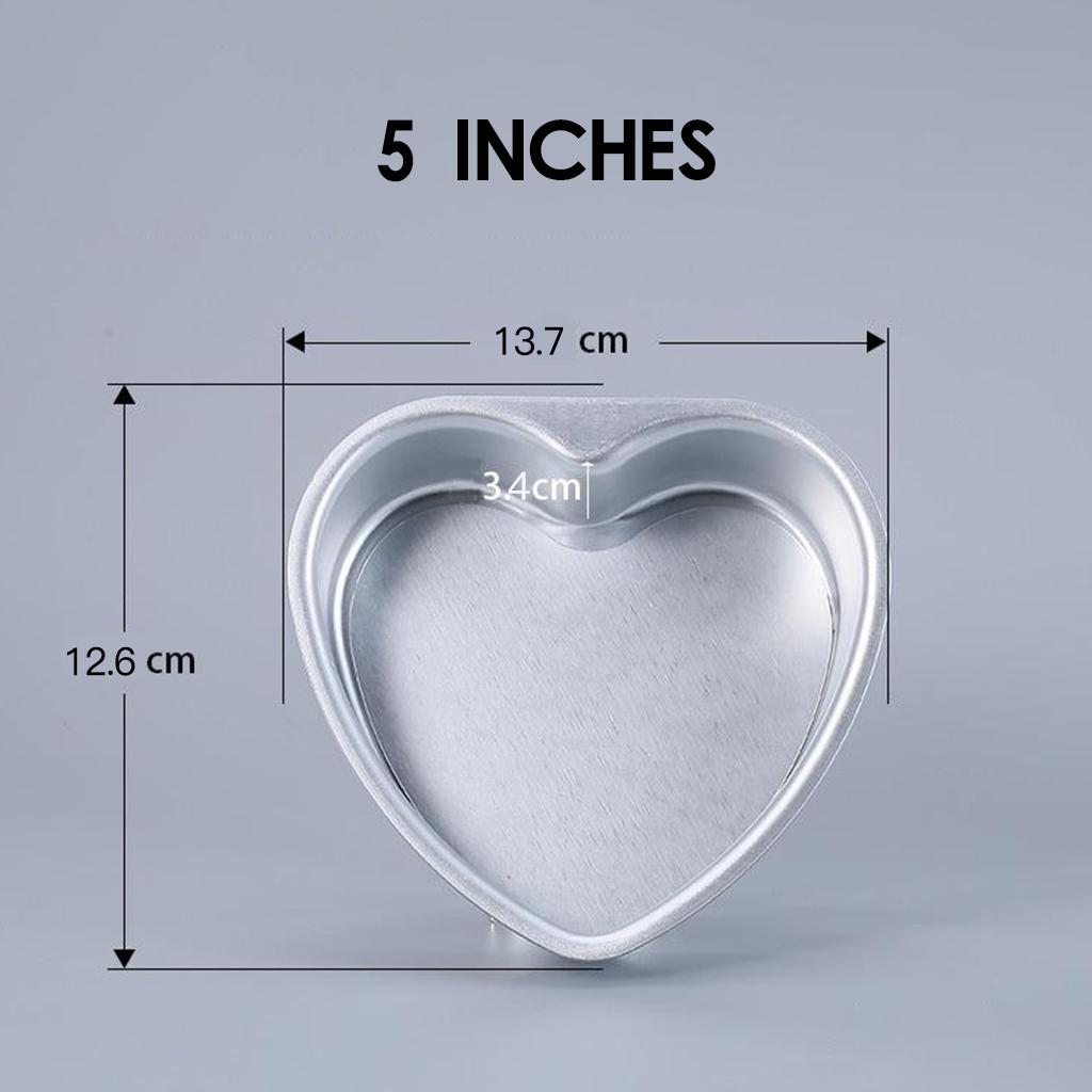 Heart Shaped Thicken Aluminum Alloy Chocolate Cake Pan DIY Baking Mold Tool 5inch