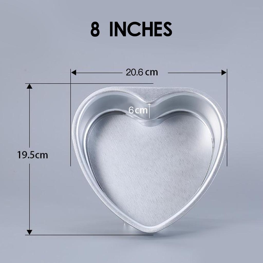 Heart Shaped Thicken Aluminum Alloy Chocolate Cake Pan DIY Baking Mold Tool 8inch