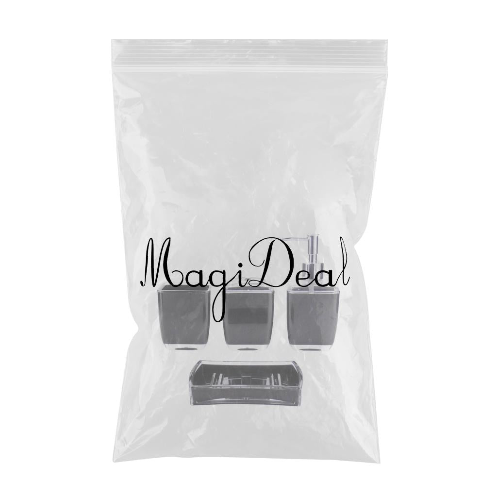 Set 4 pcs Bathroom Accessory Set Soap Dispenser Toothbrush Holder Tumbler