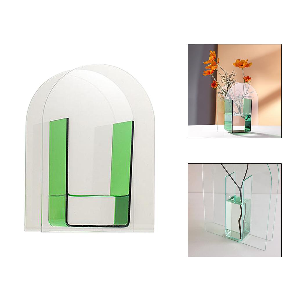 Acrylic Vase Flower Planter Pots Container Home Garden Decoration Style 4