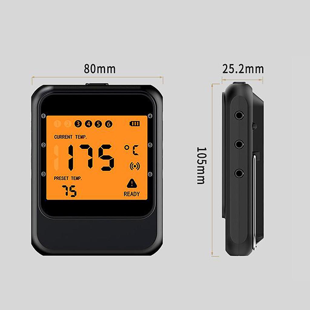 Bluetooth Meat Thermometer Large LCD Display Cooking Thermometer  2 Probes