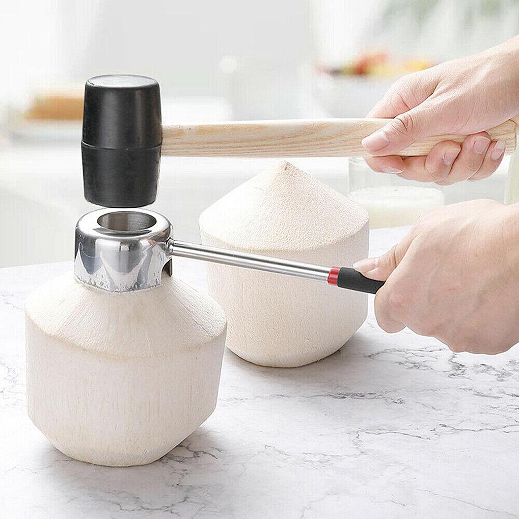 Stainless Steel Coconut Shell Opener Puncher Hammer Kit Kitchen Tool Style 3