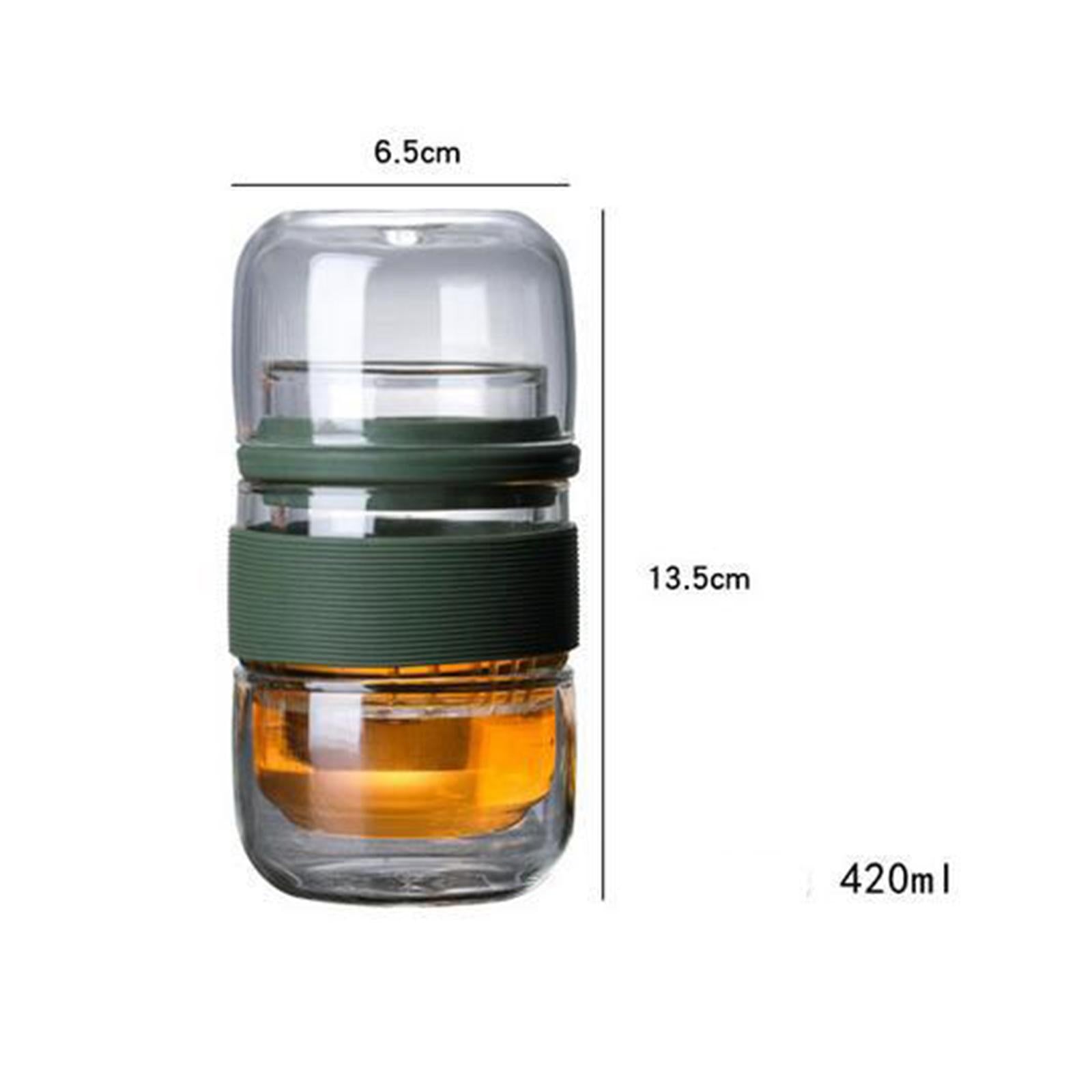 Travel Tea Set Glass Portable Teapot Teacup Set for Home Office Gifts Green