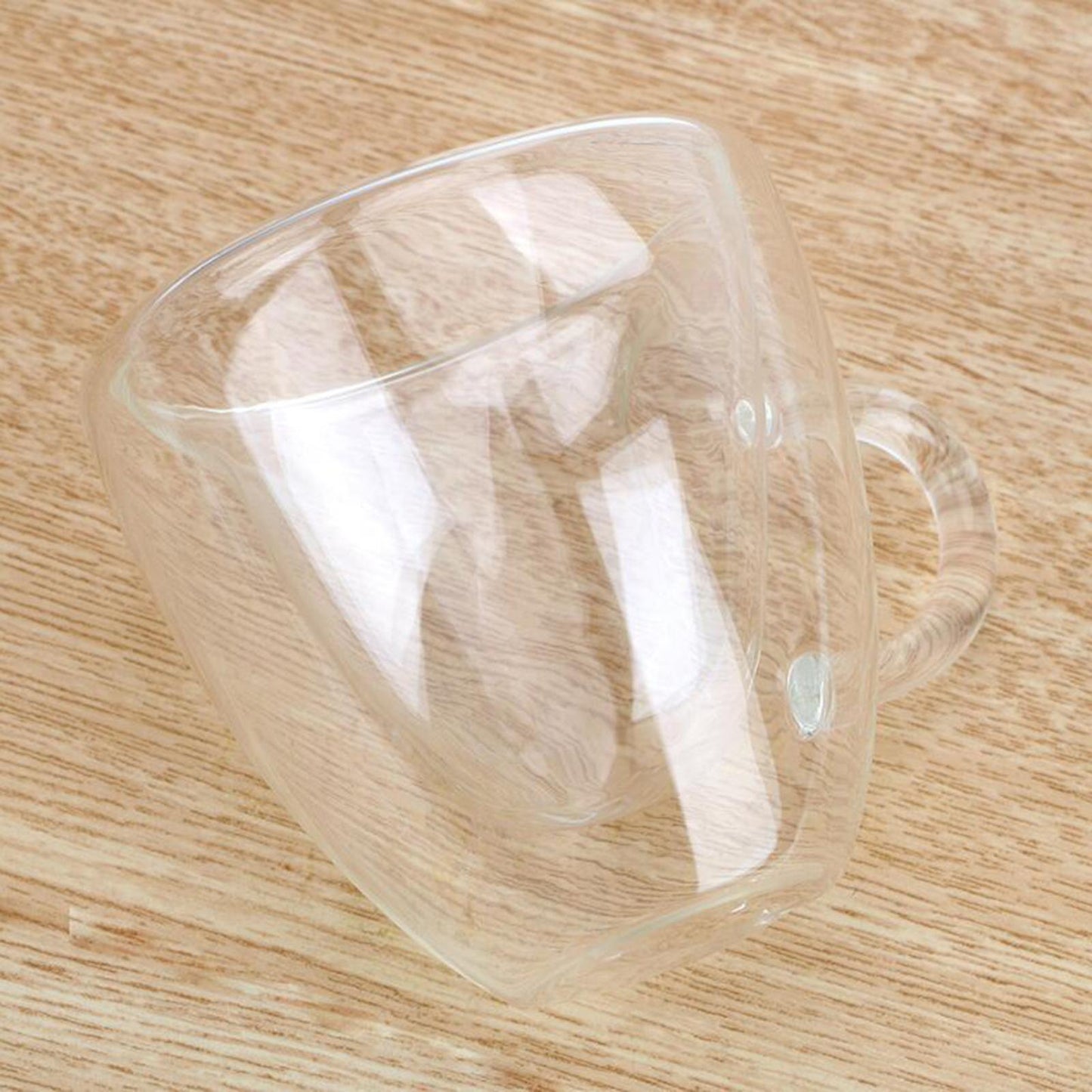 Small Clear Glass Tea Coffee Cup Mug Hot Chocolate Home KItchen Mugs 240ml