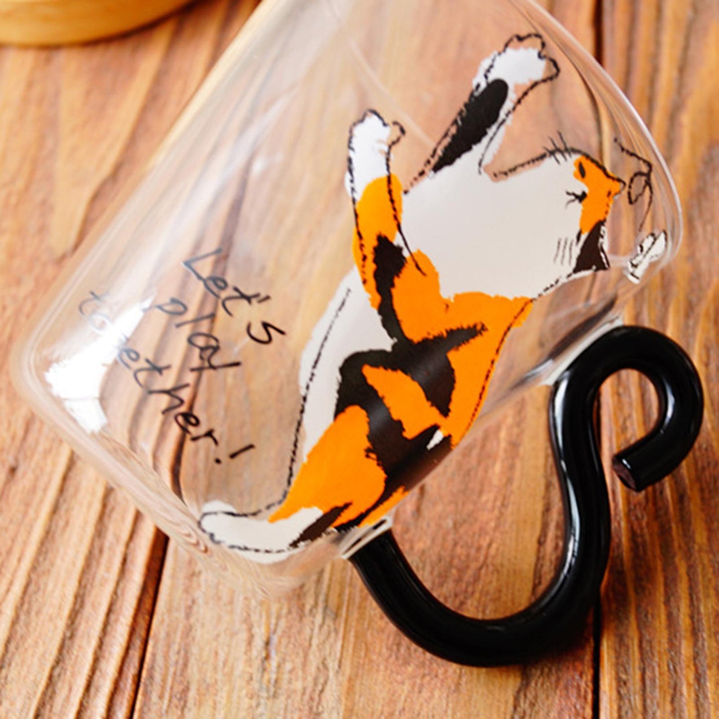 Creative Cute Cat Coffee Mug Glass Cup Milk Juice Tea Cup 300ml Style 1